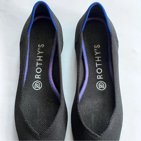 Rothy’s The Point II Black Minimalist Pointy Flats Size 8 - Picture 6 of 14